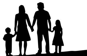 together Family silhouette drawing