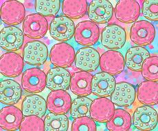 background of colorful donuts