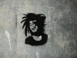 bob marley stencil paint drawing