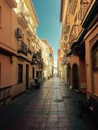 landscape of Promenade with tile pavement in old town