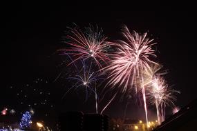 red Fireworks New Year Eve