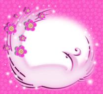 bird plum pink drawing