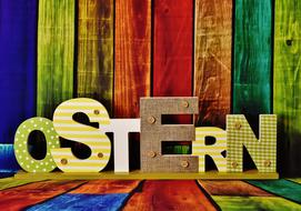 Easter Letters Colorful Happy