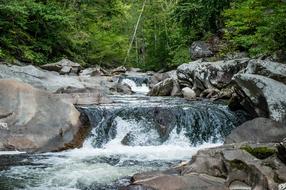 waterfall flowing down from the rocks