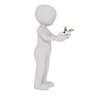 males 3d model with bird drawing