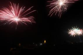 Dark Night Fireworks New year view