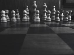 black and white picture of chess board