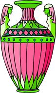 beautiful roman vase in color