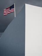 Usa flag on a stone building
