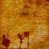 Vintage scrapbooking background with two persons