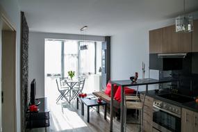 kitchen in contemporary Apartments