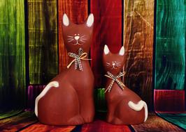 Cat Decoration Figures red