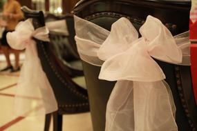 beautiful white bow on a pole