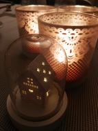 beautiful christmas candle on the table