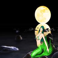 mermaid full moon water fantasy