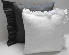 black and white soft pillow