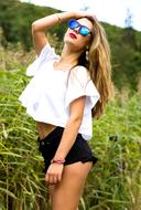 Sunglasses Girl green grass