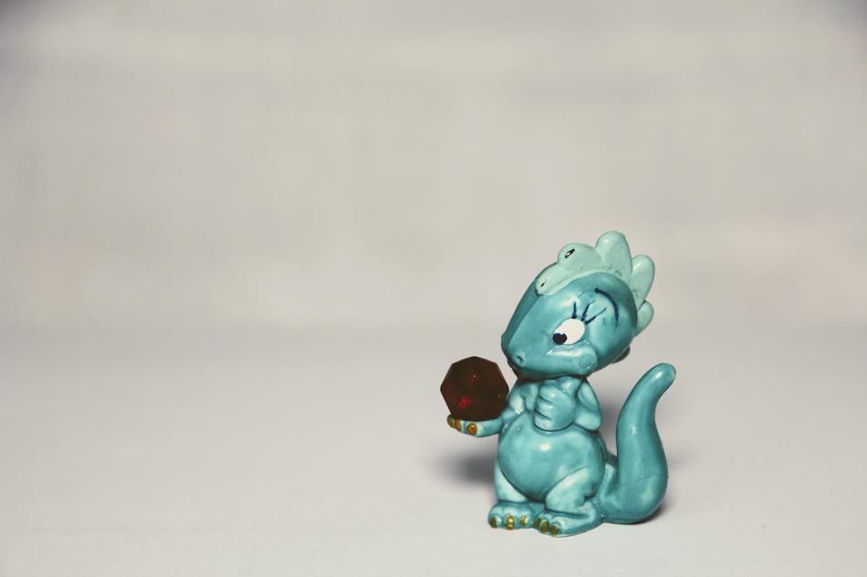 blue dinosaur on the table