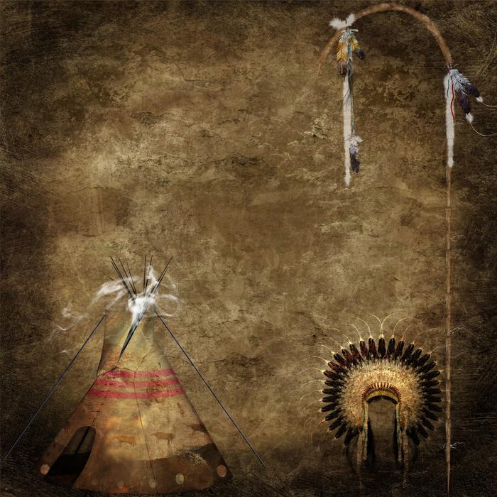 scrapbooking paper as a indian drawing