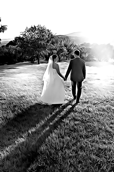 black and white couple wedding
