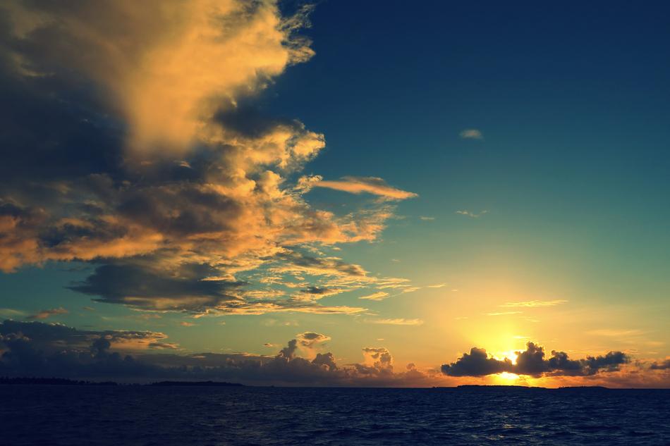 sunset with clouds landscape