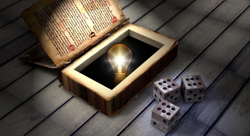 playing cubes near the wooden box with the lamp