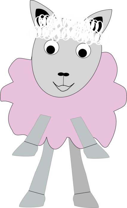 The cheerful pink sheep