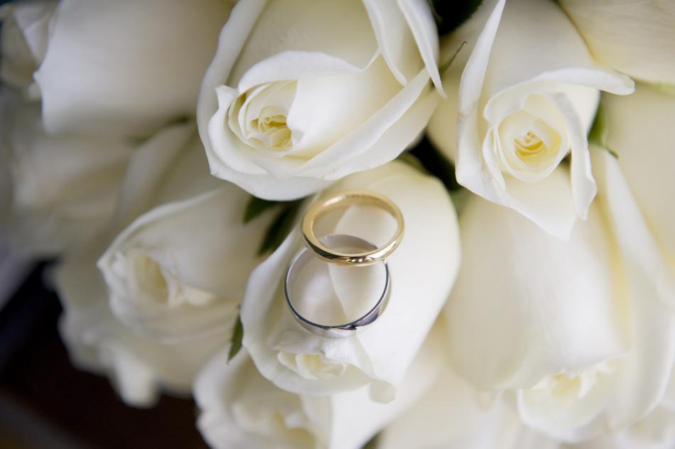 rings on white roses
