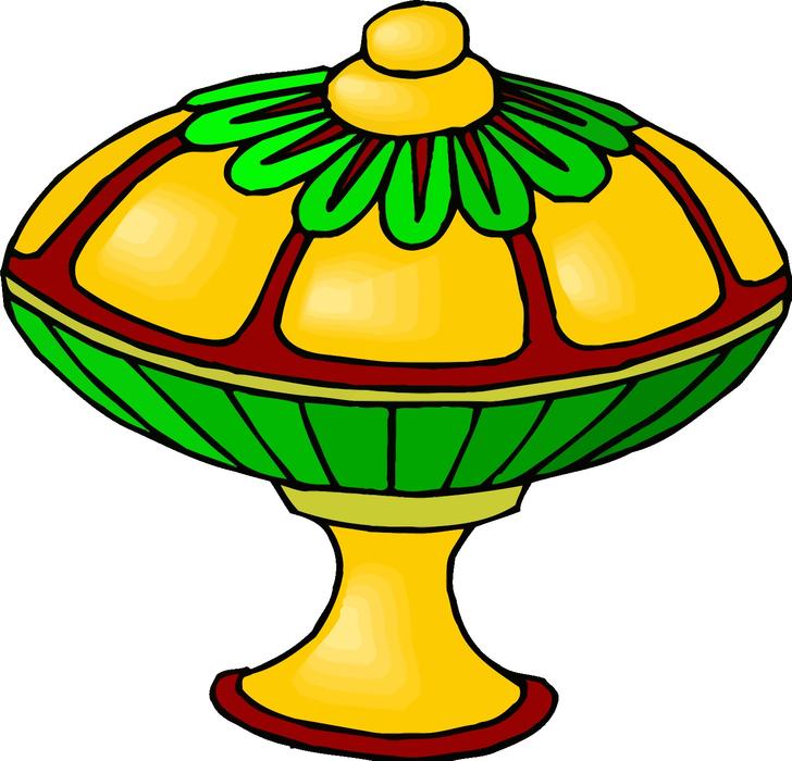 drawing of a colorful container