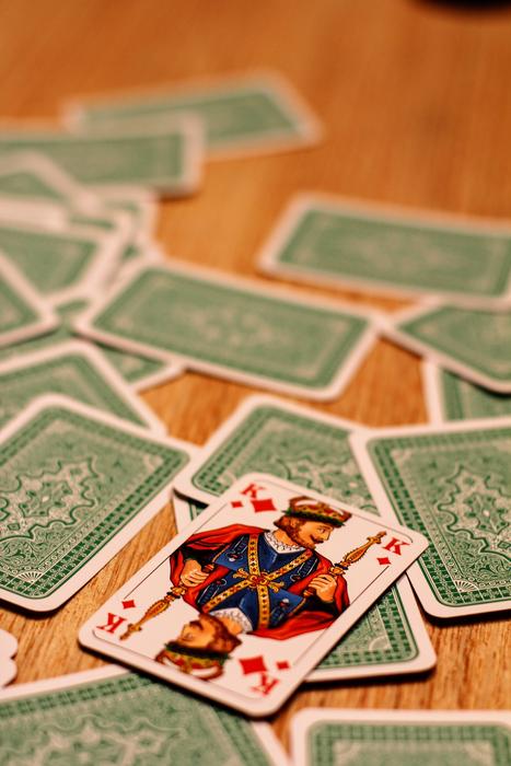 card upside down on the table