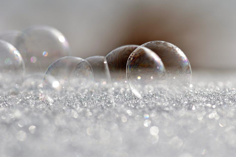 Soap Bubbles Frozen Frost