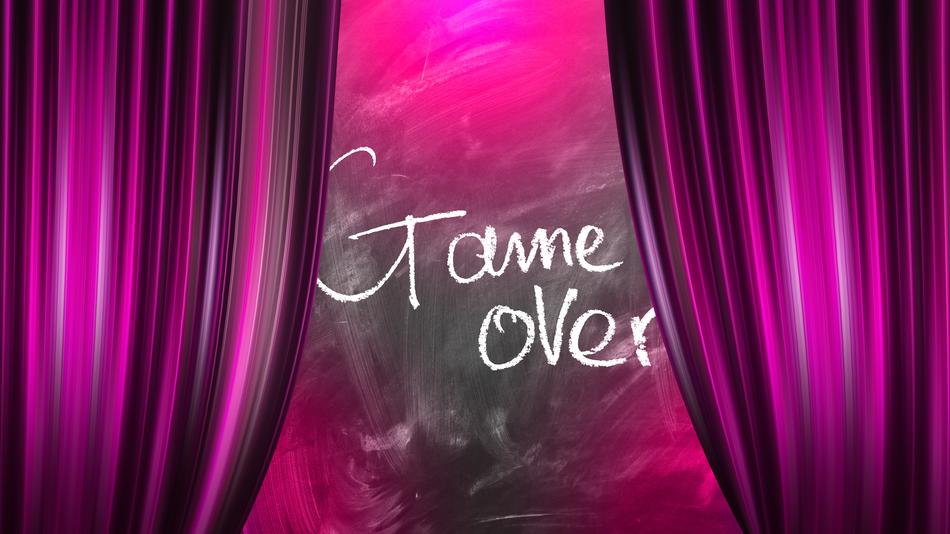 curtain stage play end off over