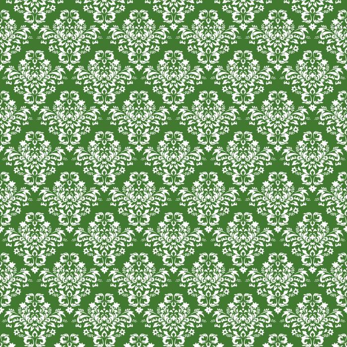 green patterned wallpaper on the wall
