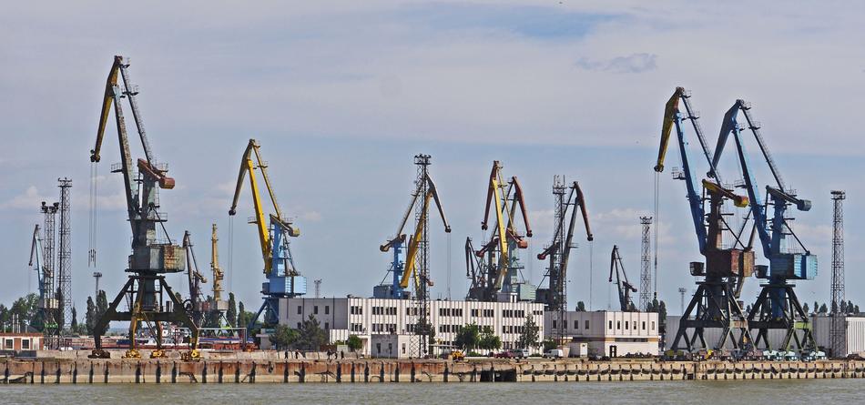 Port Harbour Cranes Lower Danube