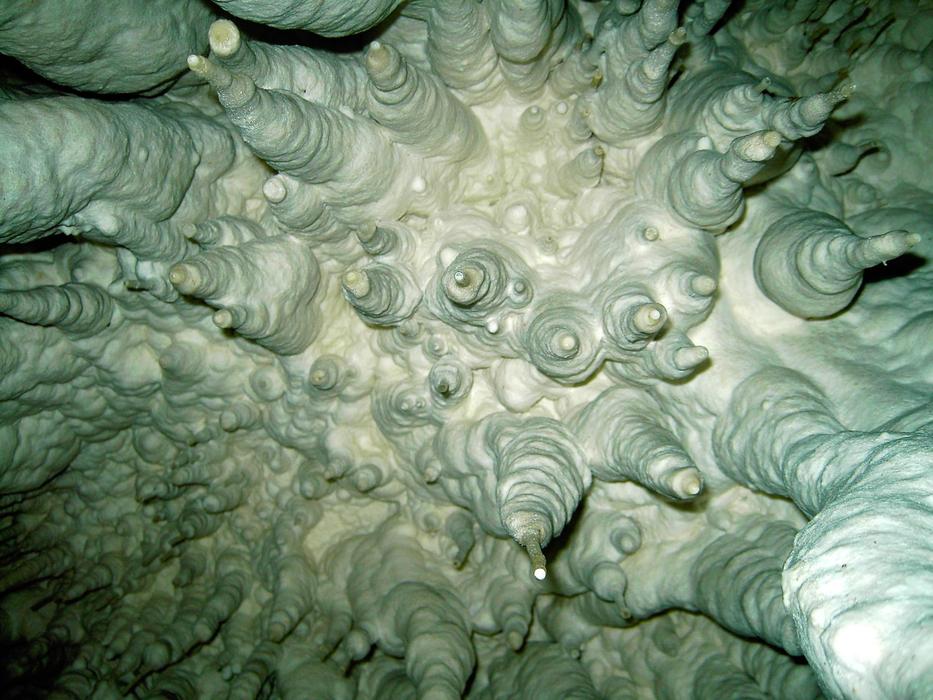stone white lime in a cave