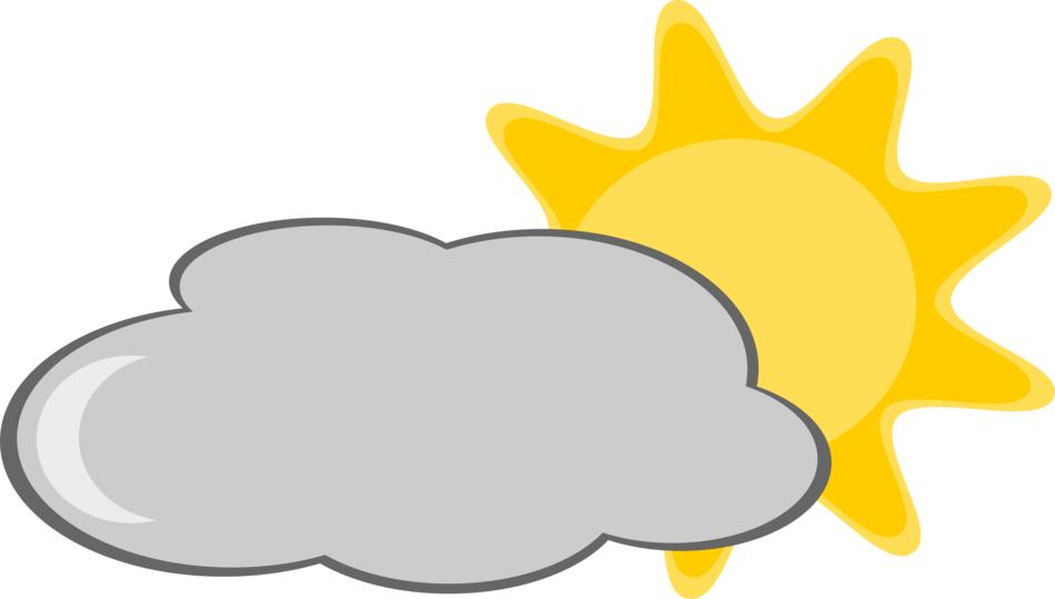 drawing of a gray cloud with the sun
