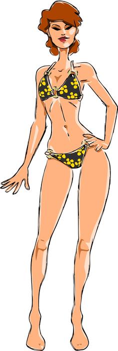 bikini lady drawing