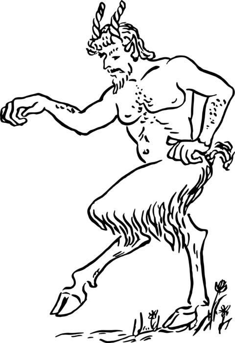 faun goat man mythical drawing