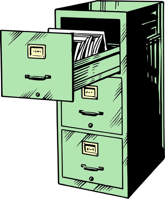Illustration of filing cabinet