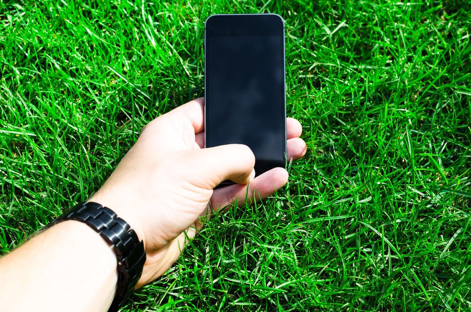 Hand Grass Phone