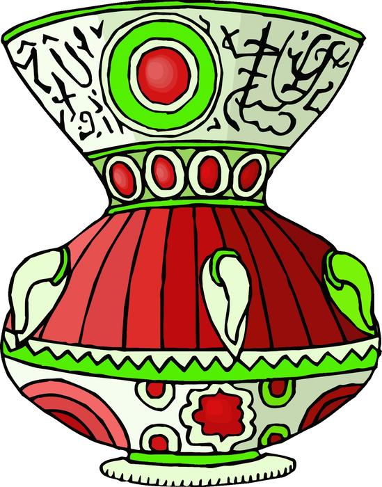 colorful flower vase with patterns
