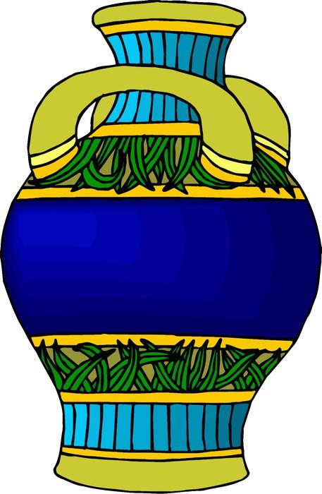 colored vase with patterns