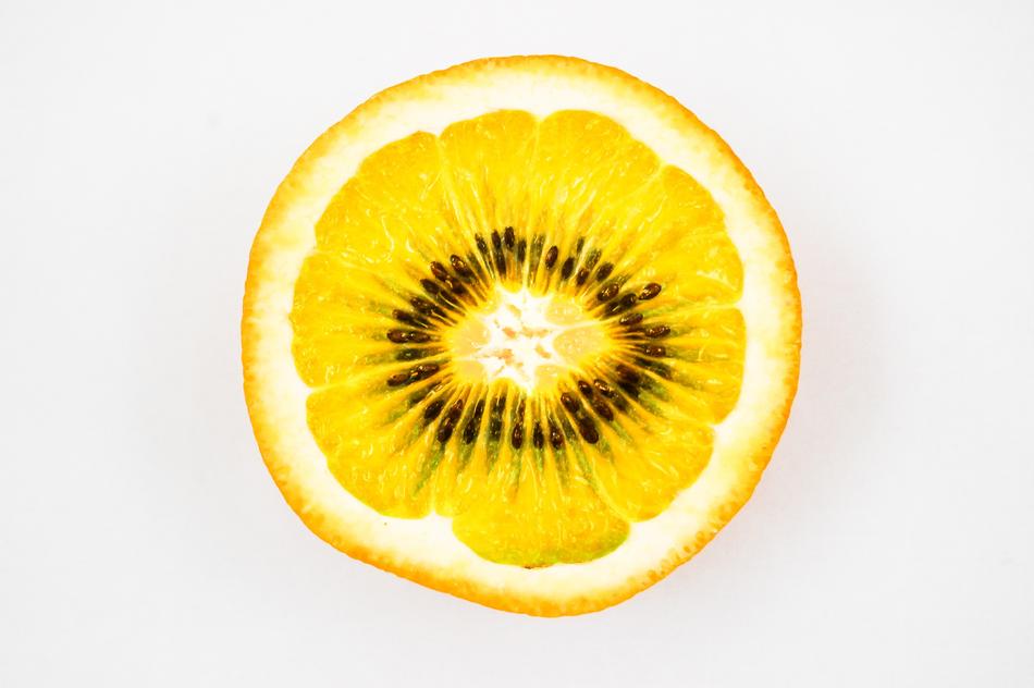 sweet yellow fruit half