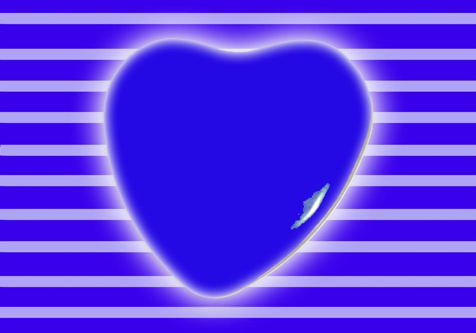 The heart is blue bright beautiful