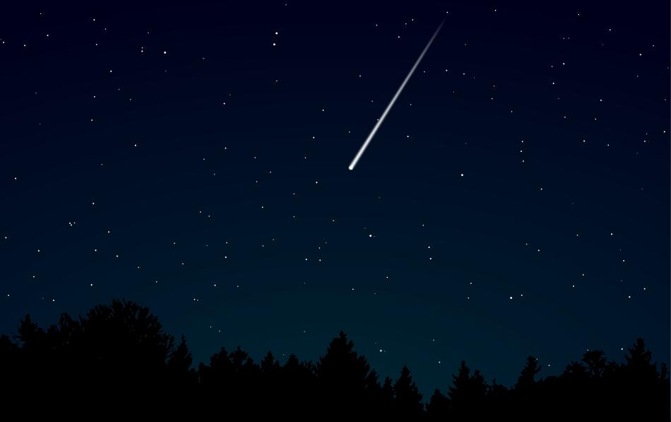 meteor at night dark sky