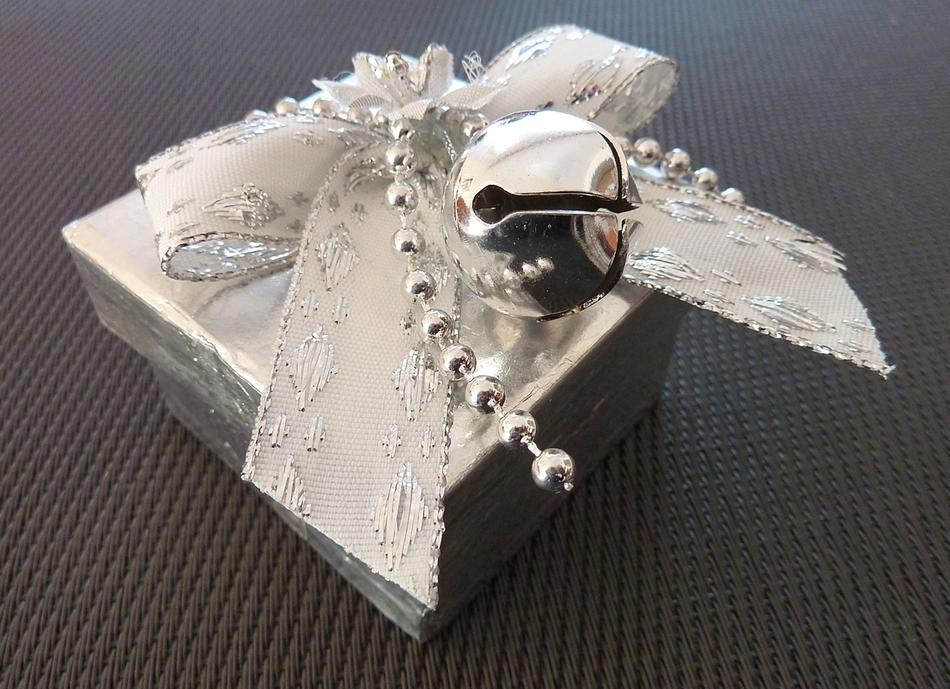 white gift box decorated