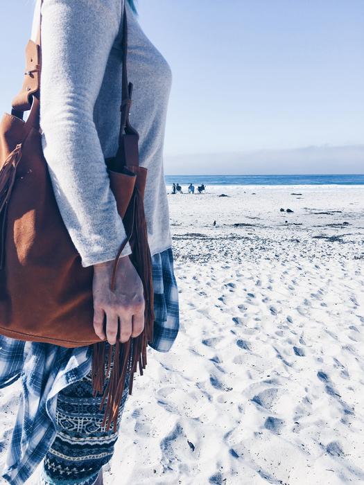 Creative photo of a model on the beach