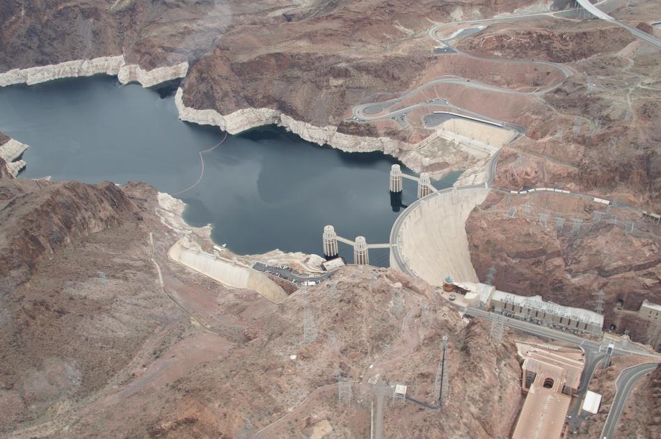 The lake is open in the rocks