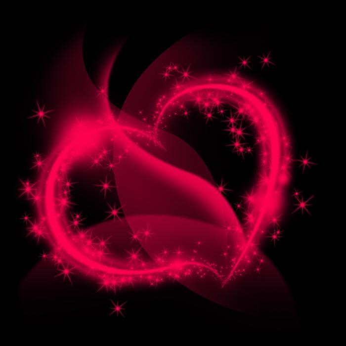 The heart is pink bright