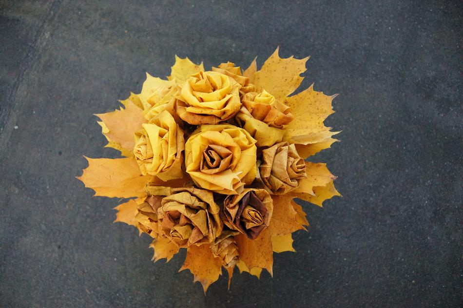 Yellow Maple Foliage Bouquet